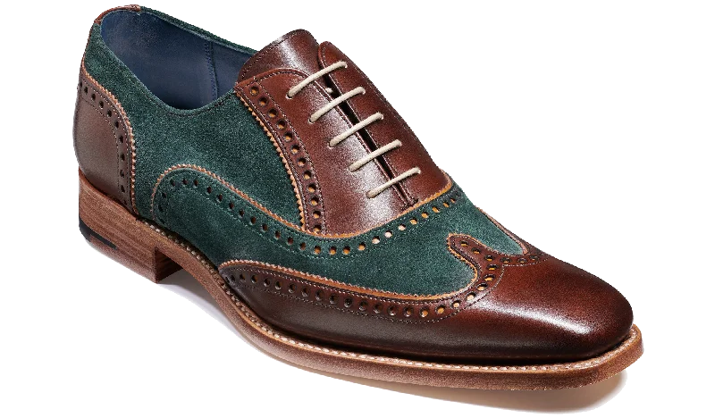 Striking Patterns Spencer - Walnut Calf / Green Suede