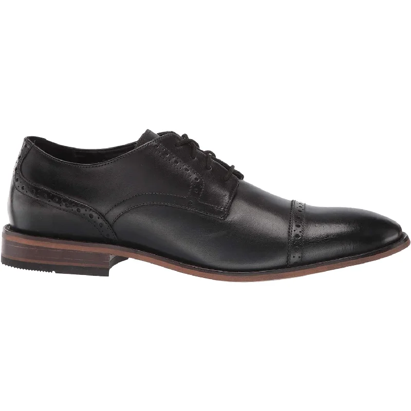 Art Deco Men's Bostonian Lamont Cap Black Leather