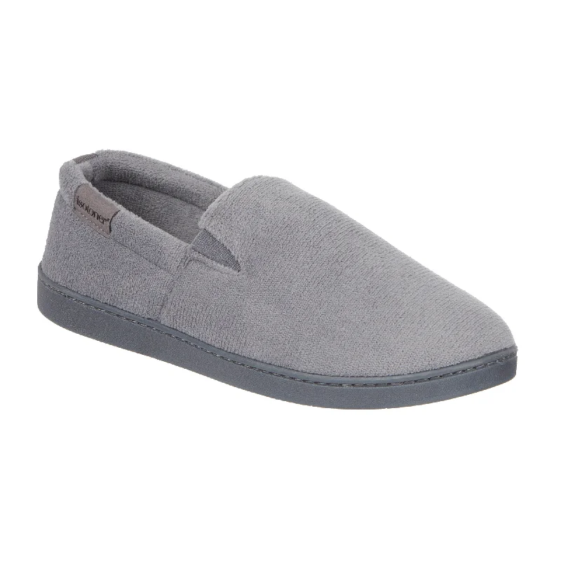 Urban Chic Men's Microterry Jake Closed Back Slipper with Gel Infused Memory Foam