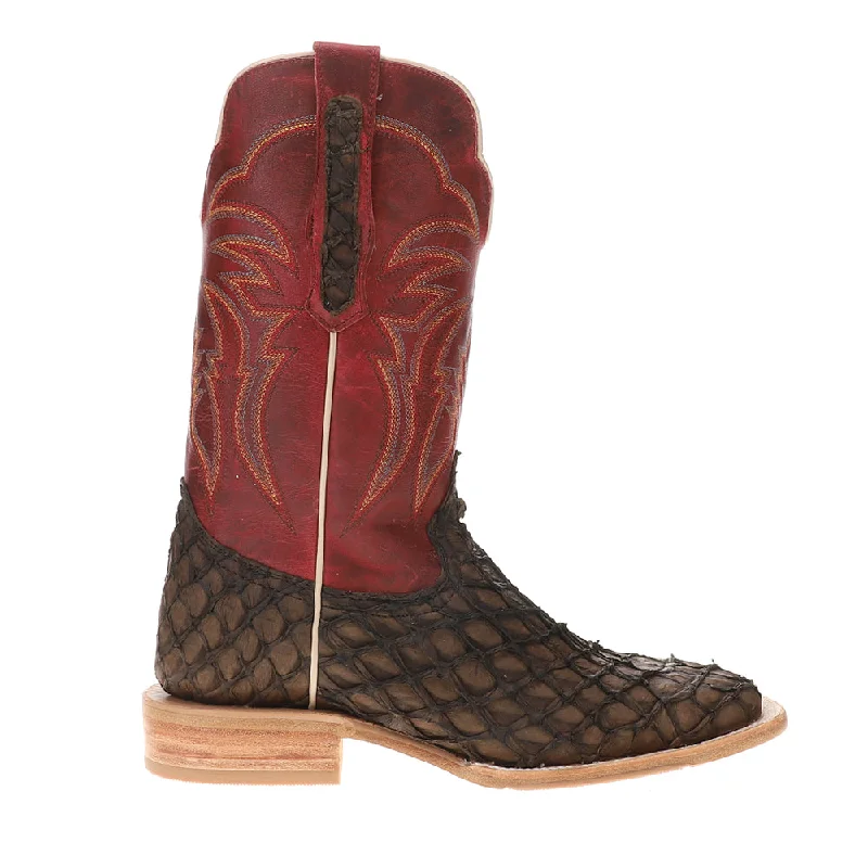 Urban Edge Pirarucu Wide Embroidered Round Toe Cowboy Boots