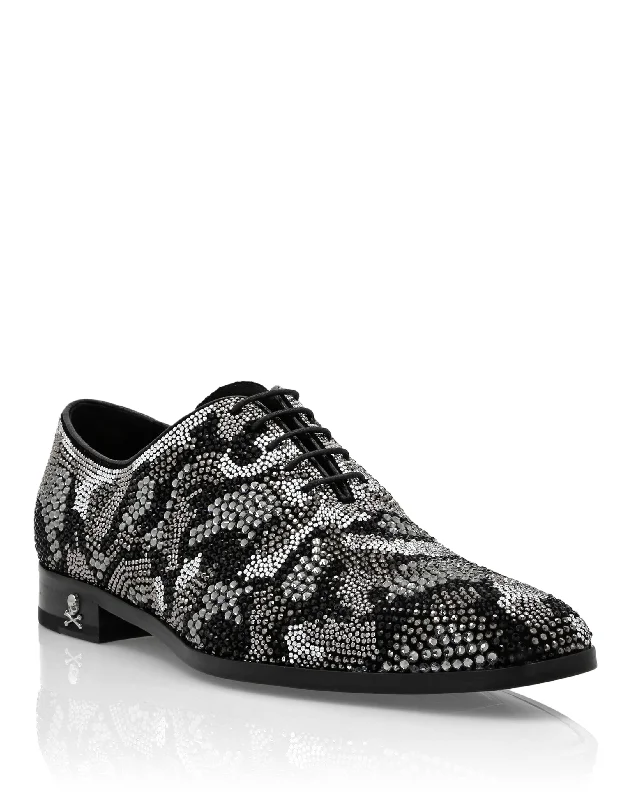 Contemporary Twist Strass Lace Up Shoes Camouflage