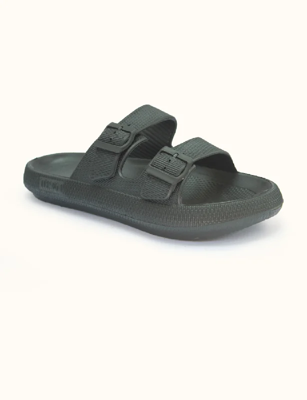 Sleek Structure Black | Summer Slippers for Men