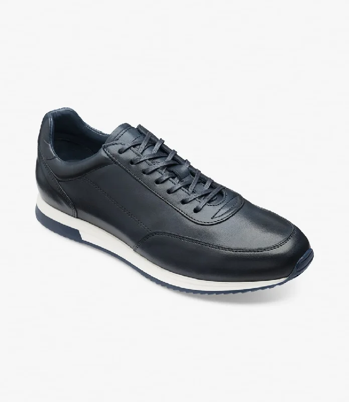 Elegant Patterns LOAKE  Bannister - Leather Sneakers - Navy