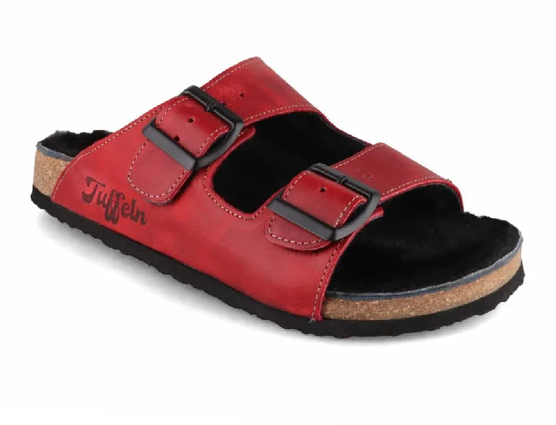 Parisian Charm Tuffeln® Lambskin Sandals «Comfortfüße», red