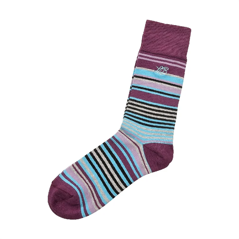Minimal Edge Stripe Socks Purple