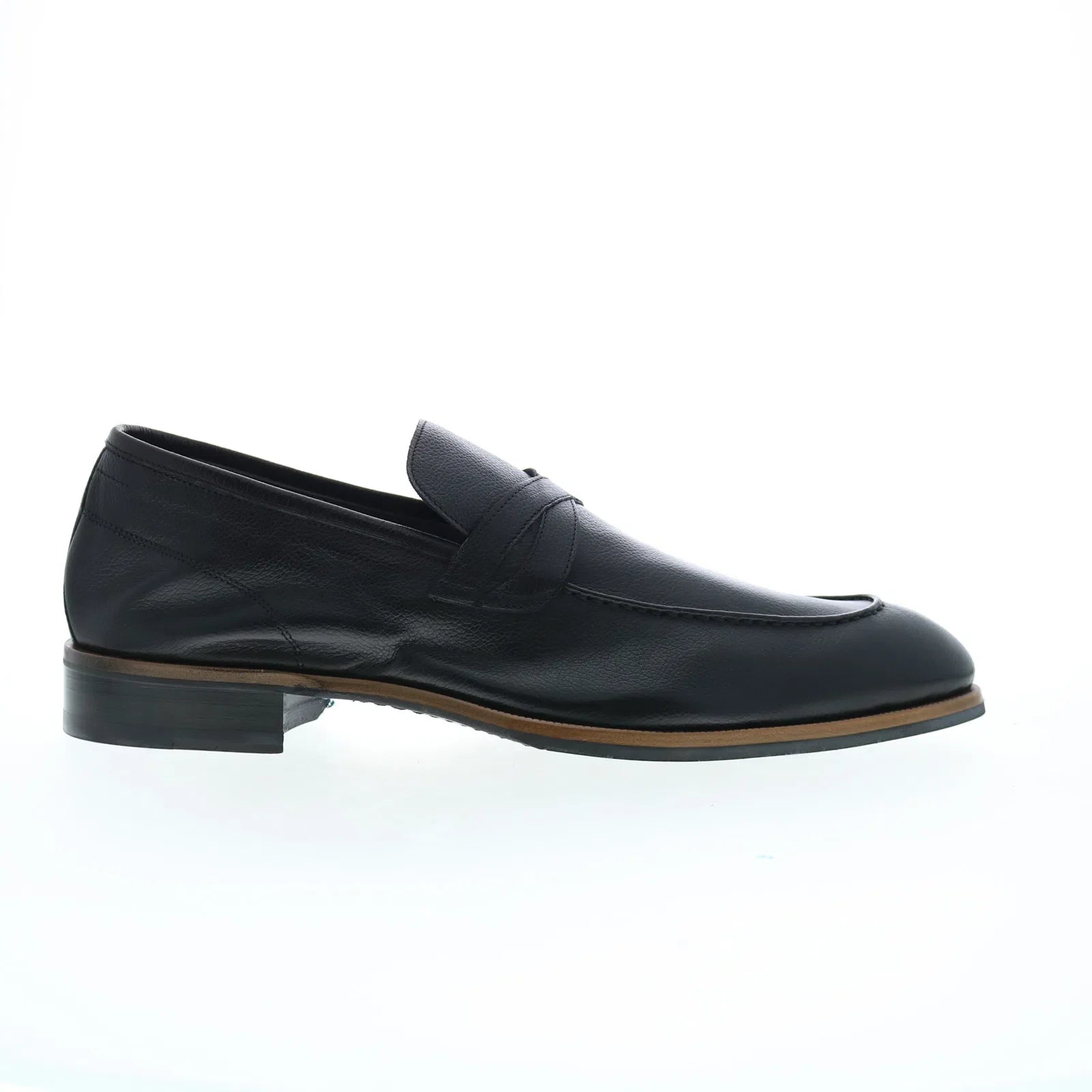 Striking Patterns Di Bianco Firenze Gallizia Mens Black Leather Loafers & Slip Ons Penny Shoes
