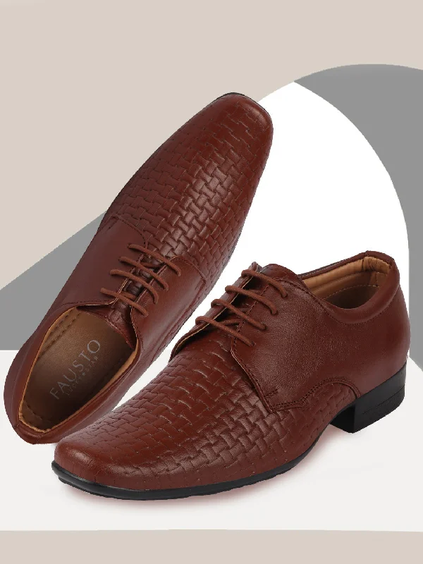 Urban Edge Men Tan Formal Leather Lace Up Shoes
