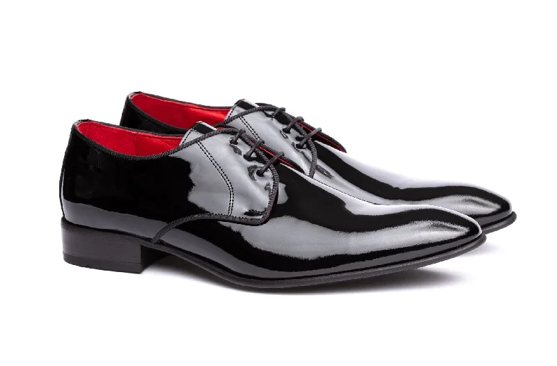 Minimal Edge Sinatra Shoes - Patent Black