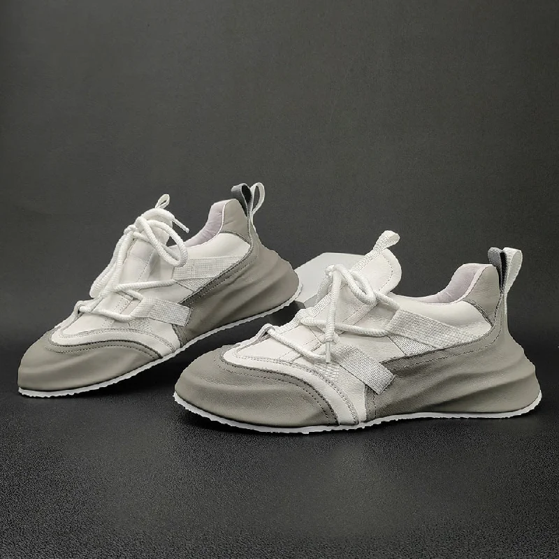 Sleek Finish Men Minimalist Fashion Leather Casual Shoes