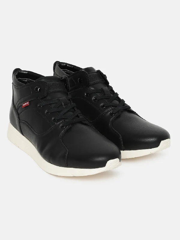Sleek Structure Men's Black Solid Shoes