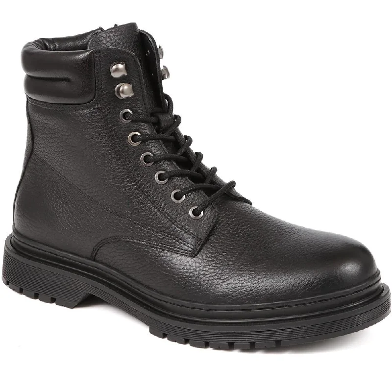 Soft Texture Elio Leather Lace Up Boots - ELIO / 324 398