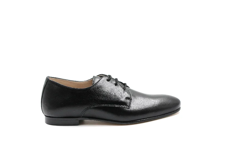 Classic Look Hoo Black Leather Lace-up Dress Shoe
