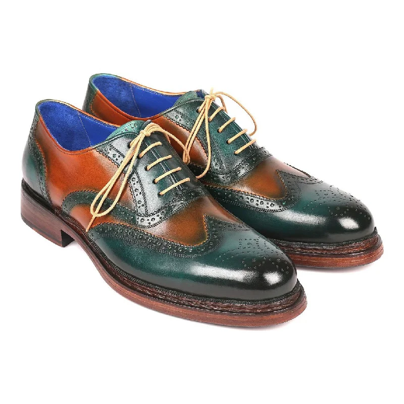 Iconic Appeal Paul Parkman Men's Designer Shoes Green & Tobacco Calf-Skin Leather Wing-Tip Oxfords 027-GRN-TAB (PM6207) Iconic Appeal Paul Parkman Men's Designer Shoes Green & Tobacco Calf-Skin Leather Wing-Tip Oxfords 027-GRN-TAB (PM6207)