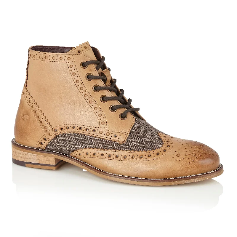 Soft Elegance Gatsby Boot Tan / Tweed