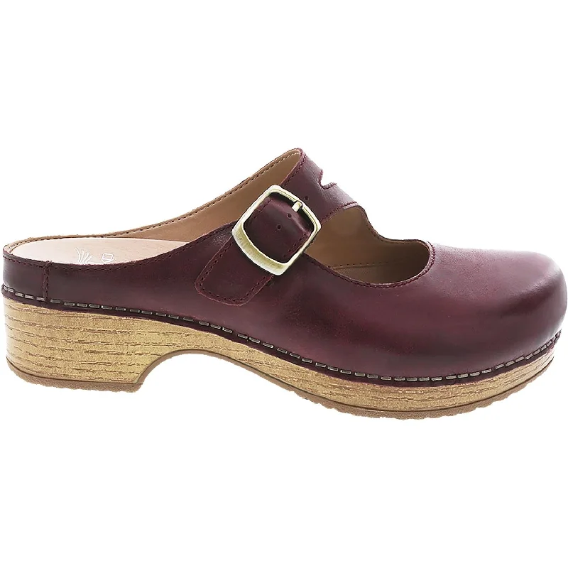 Modern Touch Women's Dansko Britney Wine Waxy Burnished Leather