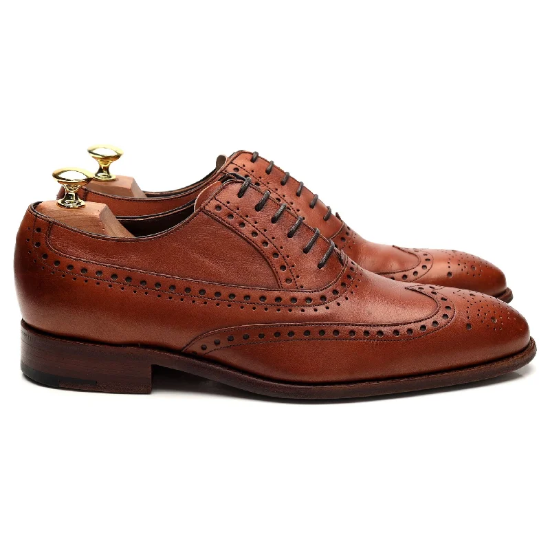 Understated Elegance 'Nunthorpe' Tan Brown Leather Oxford Brogue UK 7.5 G