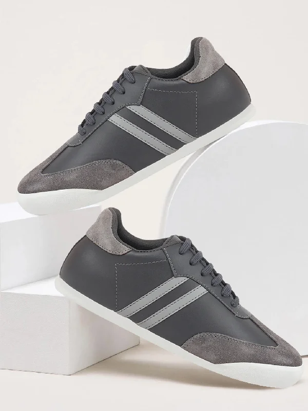 Luxury Statement Men Grey Lace Up Trendy Stylish Outdoor Fashion Sneakers