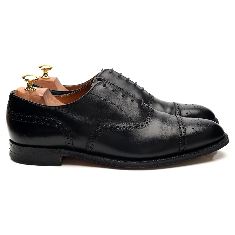 Rich Texture 'Yardley' Black Leather Oxford Brogue UK 10.5 F