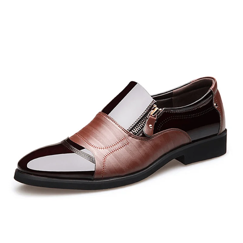 Elevated Design Men Comfy Pointed Toe Leather Business Formal Shoes