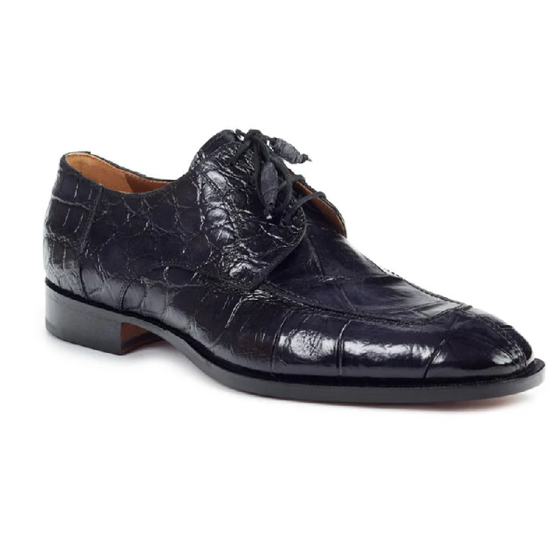 Bold Detailing Mauri Men's Black Exotic Alligator Wing-tip Oxfords (MA4404)