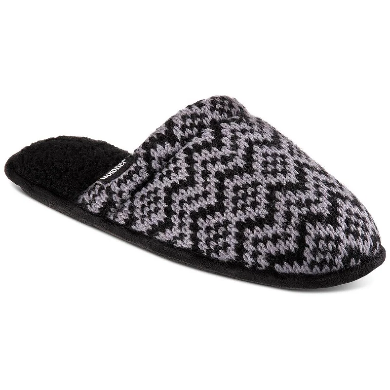 Couture Vibes Isotoner Mens Wallace Faux Shearling Chervon Slide Slippers