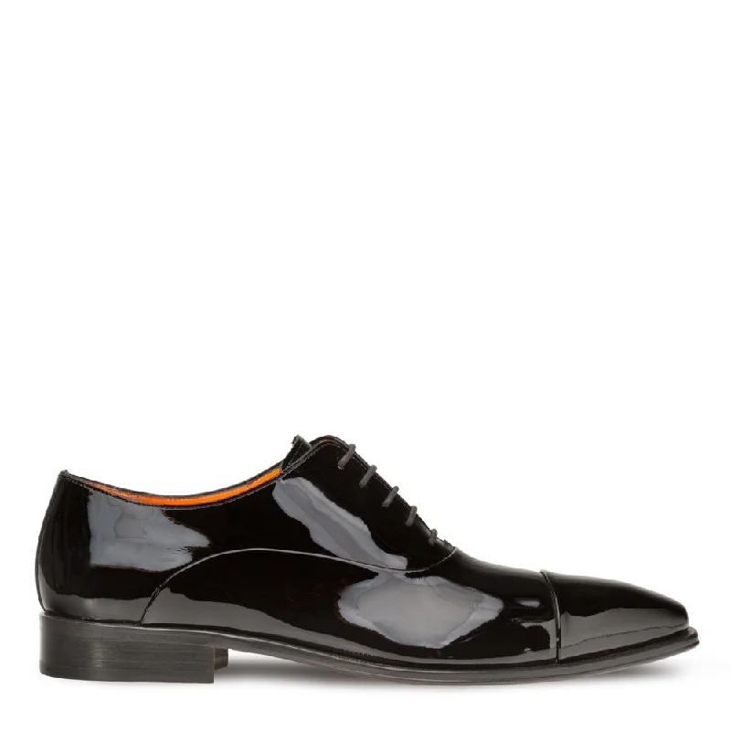 Subdued Elegance Mezlan E20264 Men's Shoes Black Patent Leather Cap-Toe Formal Oxfords (MZ3403)