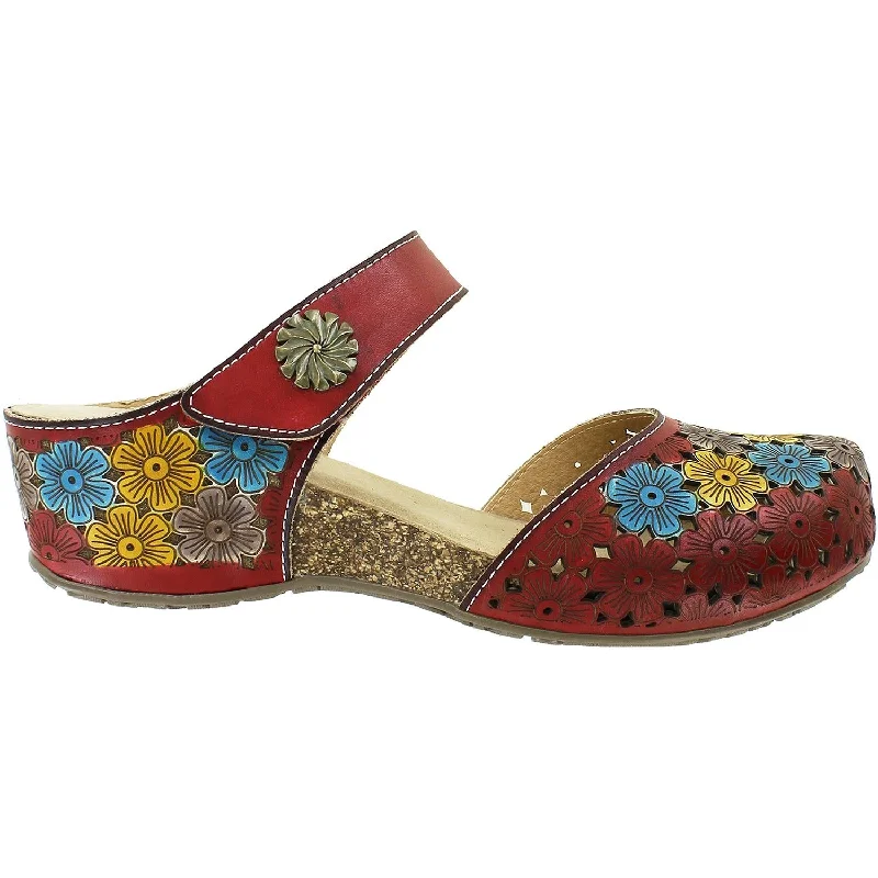 Trendy Look Women's Spring Step Spikey Red Multi Leather