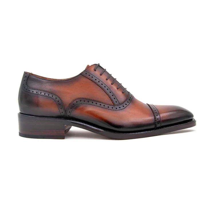 Premium Finish Jonathan High Heel Lace Up Shoes - Caramel