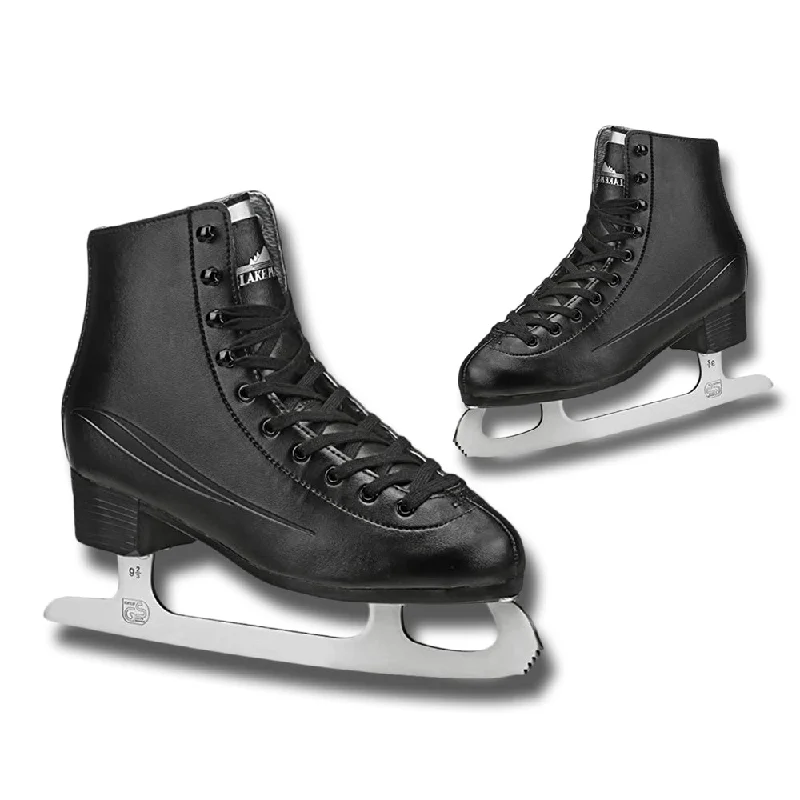 Ultra Sleek Men's Stainless steel blade ice skate,Black