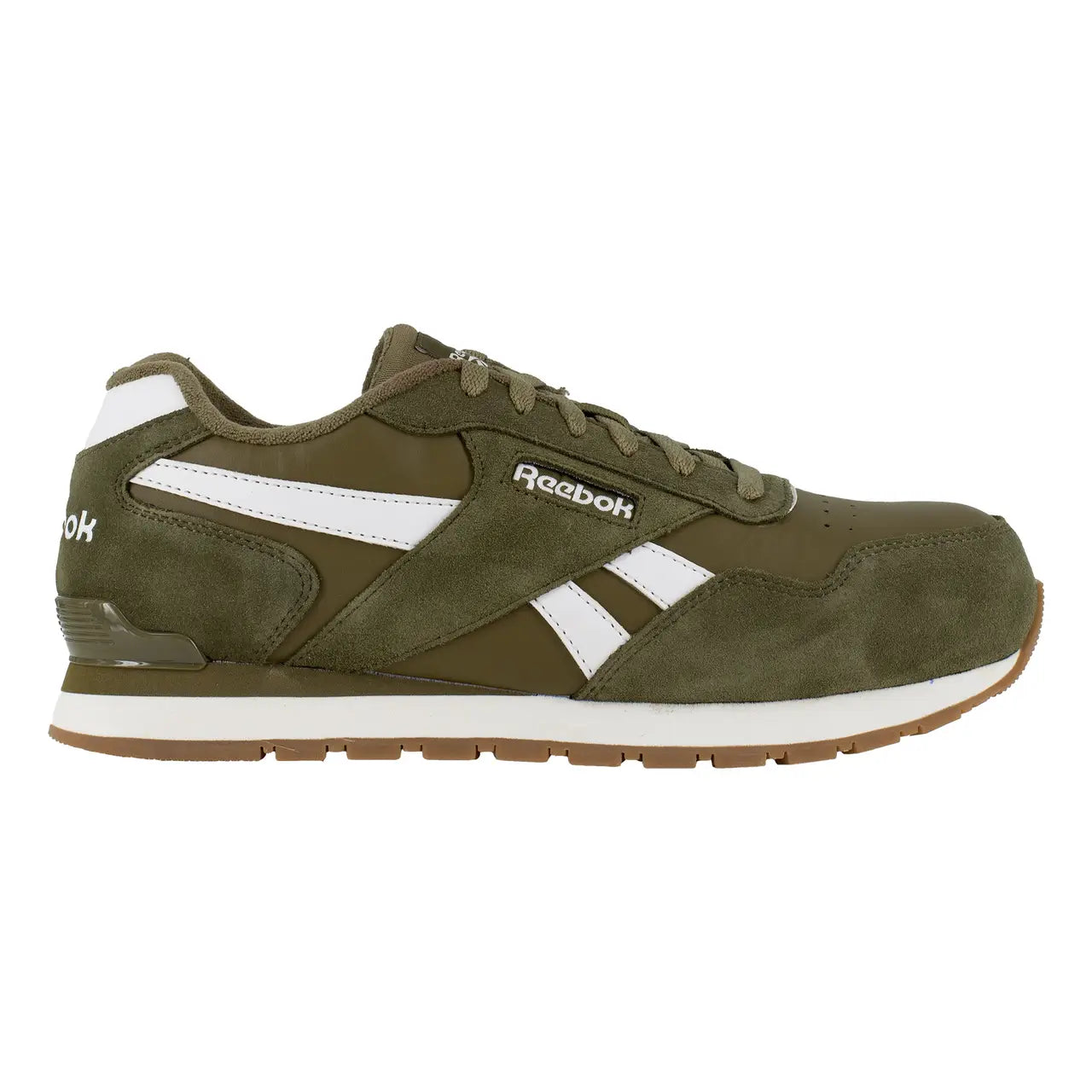 Luxury Aesthetic Harman Composite-Toe Athletic Work Shoe Olive/White