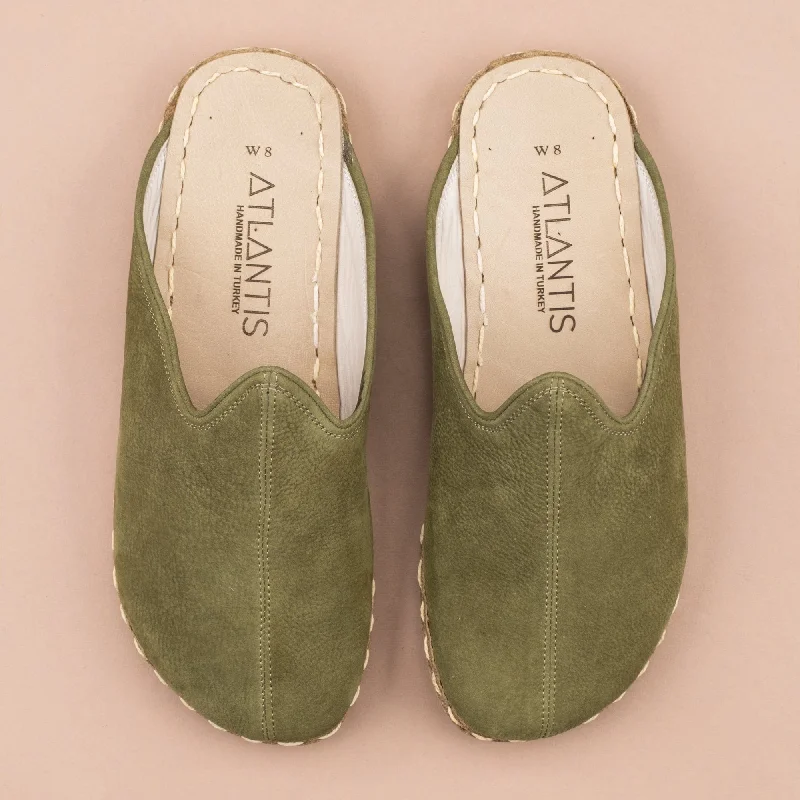 Subtle Glamour Men's Olive Barefoot Slippers