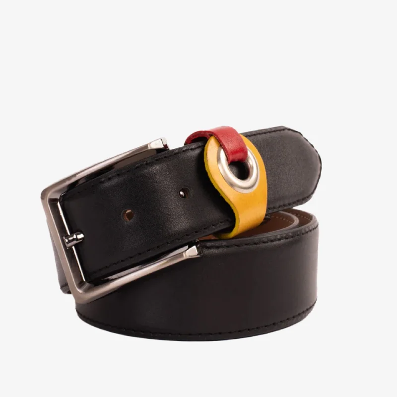 Rich Texture The Jackie Black Leather Belt