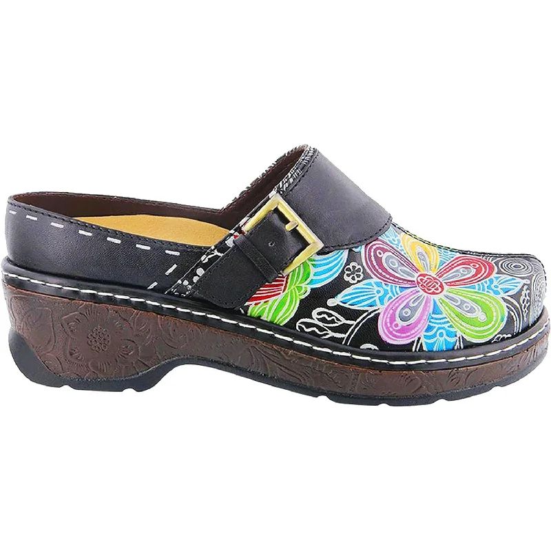 Timeless Allure Women's Spring Step Flowpow Black Multi Leather