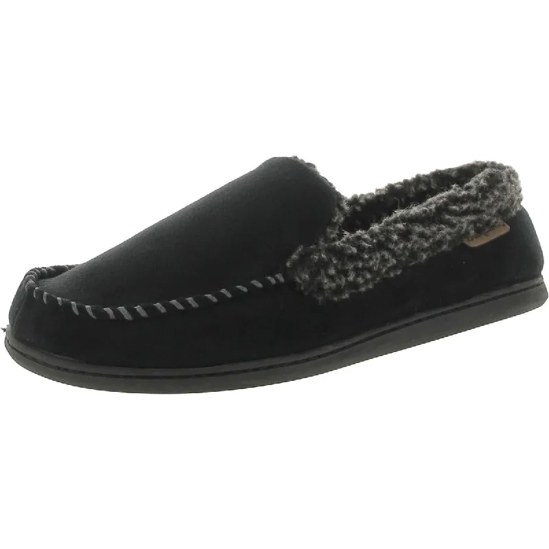 Urban Trends Dearfoams Mens Faux Fur Manmade Moccasin Slippers