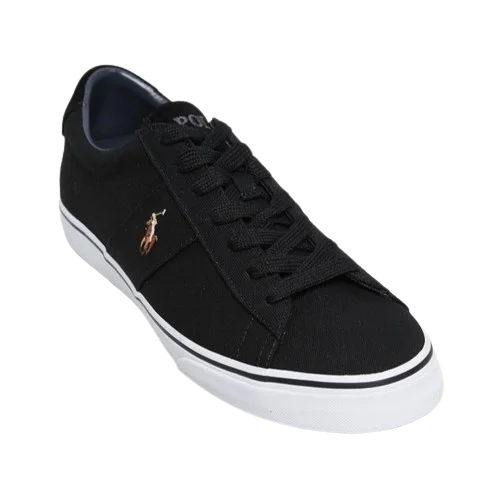 Street Style Polo Ralph Lauren - Sayer NE Sneakers - Black with White Trim