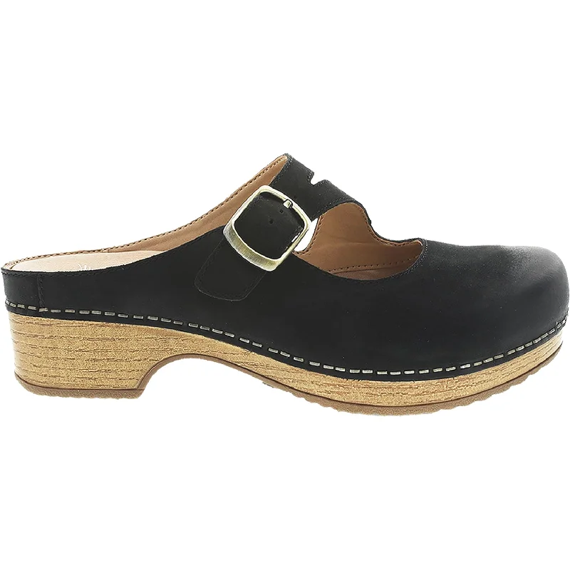 Monochrome Appeal Women's Dansko Britney Black Burnished Nubuck
