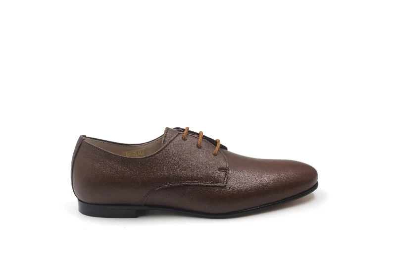 Luxe Influence Gravitas Brown Leather Lace up Dress Shoe