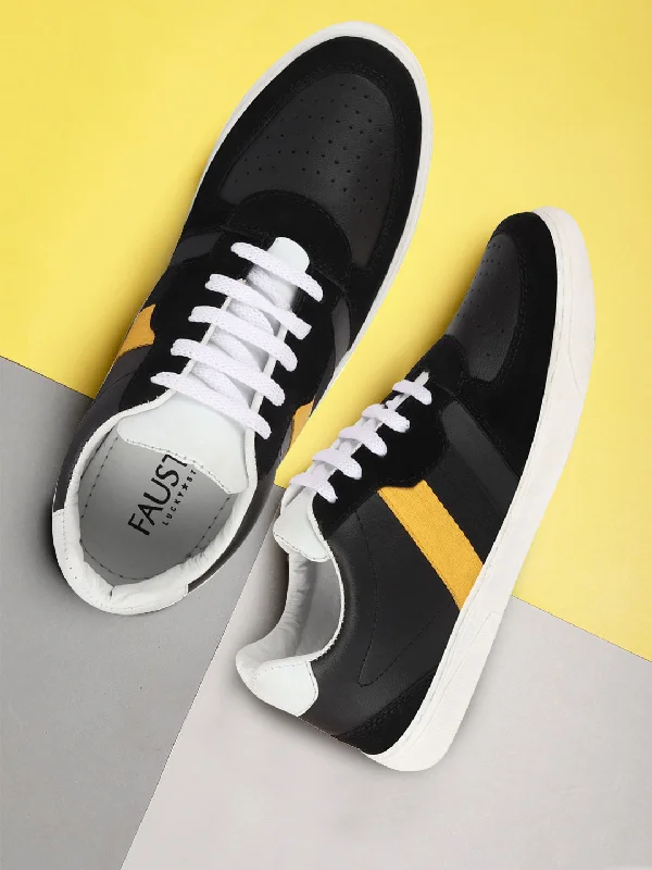 Fashion Innovation Men Black Lace Up Trendy Sneakers