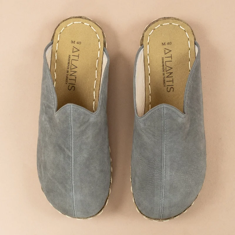 Stylish Detailing Men's Gray Barefoot Slippers