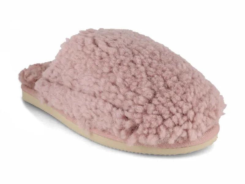 Vintage Style Thies Women Slippers 'Fluffy Shearling', new pink
