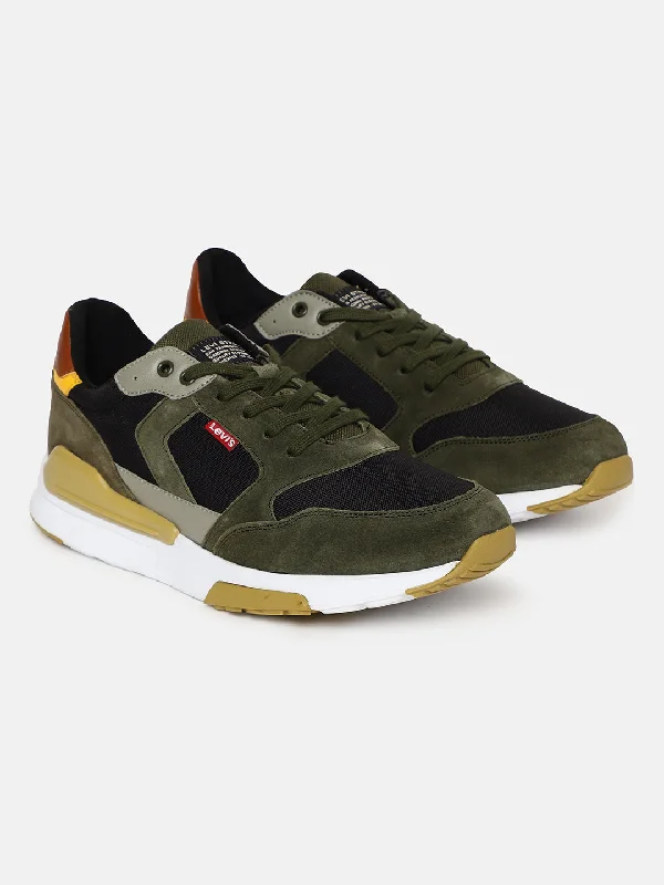 Luxe Craftsmanship Men's Green Colorblock Shoes