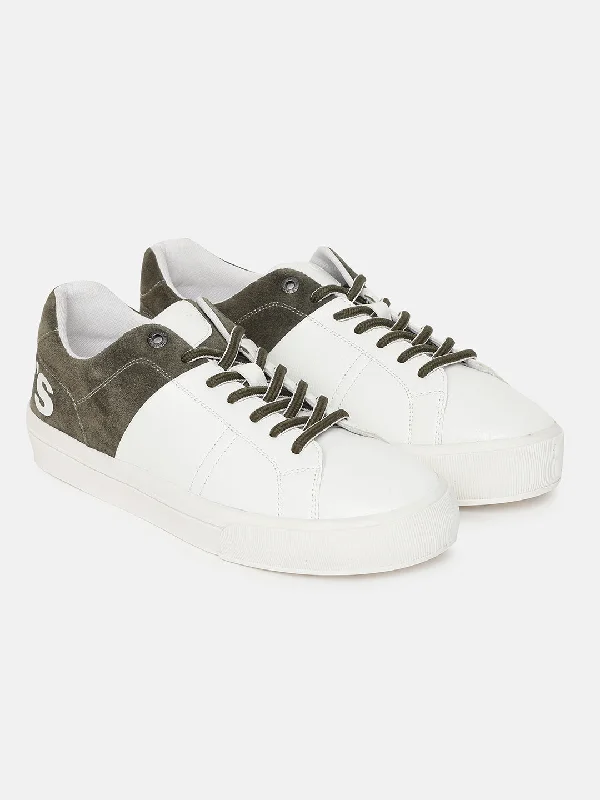Timeless Allure Men's White And Green Colorblock Shoes