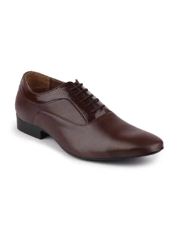 Art Deco Men Brown Formal Lace-Up Oxford Shoes