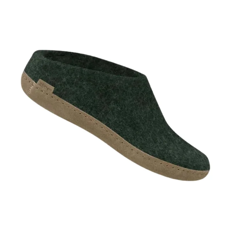 Luxe Feel Glerups Slip On With Leather Sole Slipper - Forest