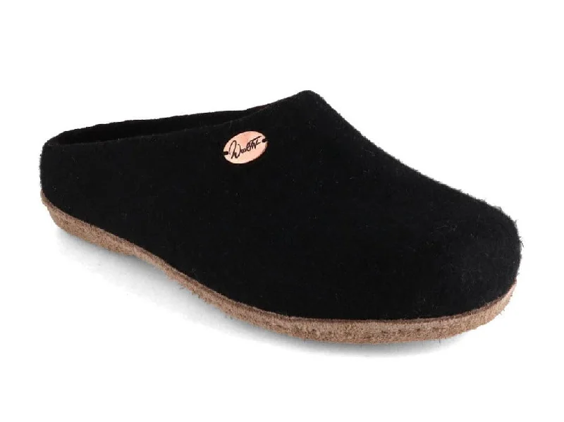 Timeless Beauty WoolFit® handmade Felt Slippers | Classic, black