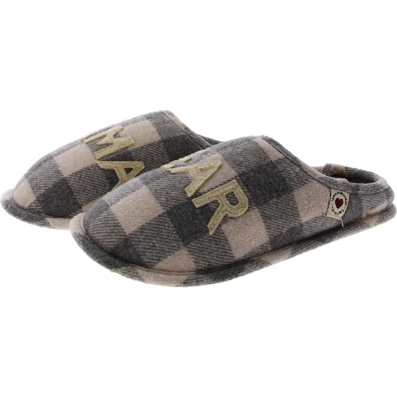 Chic Minimalism Papa Bear Scuff Mens Faux Fur Slip On Loafer Slippers