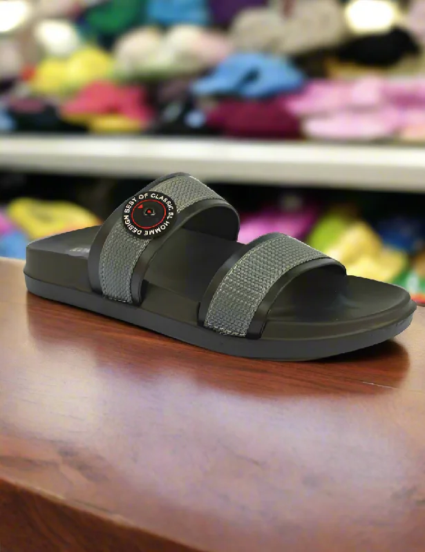 Edgy Look Grey Summer Slippers for Men
