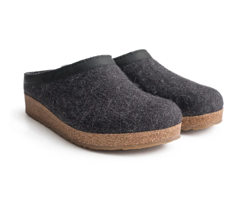 City Chic Cork & Wool Clog Charcoal