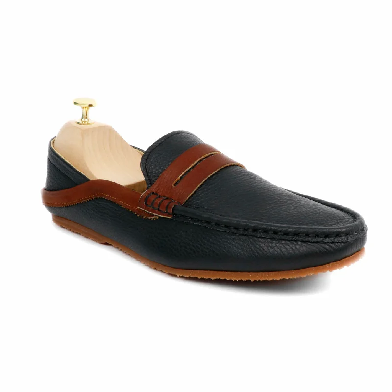 Couture Inspired Libero Loafer Brown Strike Wrinkle Soft Black & Brown