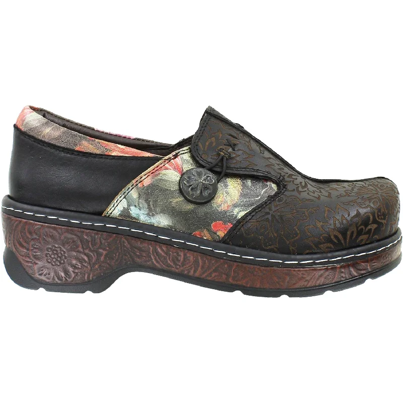 Premium Finish Women's L'Artiste by Spring Step Flames Black Leather